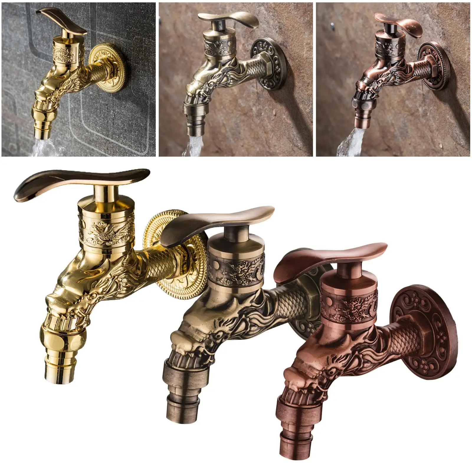 Wall Zinc Alloy Bibcock Outdoor Garden Laundry Faucet Decorative Water Taps
Wall Zinc Alloy Bibcock Outdoor Garden Laundry Faucet Decorative Water Taps