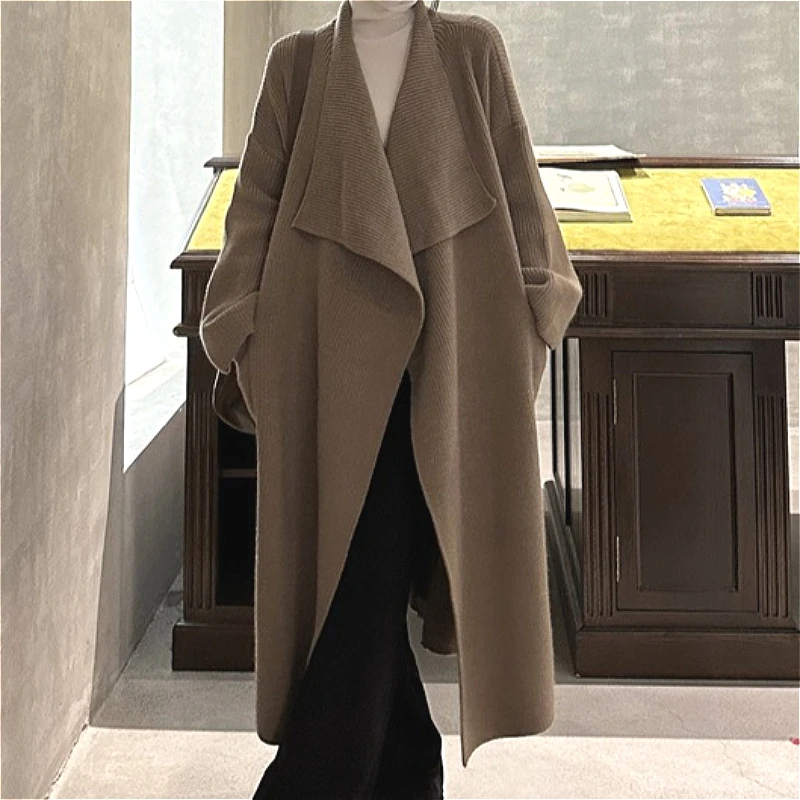 2026 Women Cardigan Lace Up Sweater Maxi Long Jumper Y2k Knitted Big Turn Down Collar Long Sleeves Loose Casual Autumn Winter
2026 Women Cardigan Lace Up Sweater Maxi Long Jumper Y2k Knitted Big Turn Down Collar Long Sleeves Loose Casual Autumn Winter