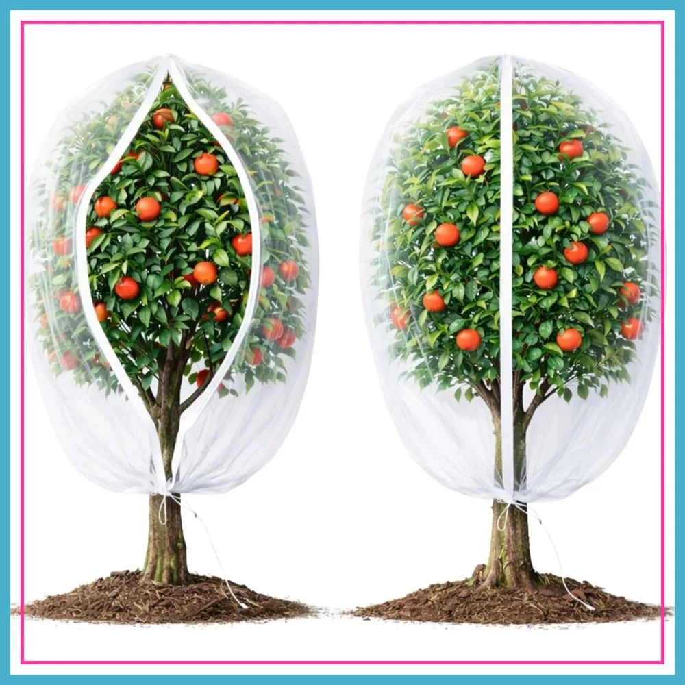 2 Packs 6x6ft Fruit Tree Netting Cover with Zipper & Drawstring, Ultra Fine Mesh Insect Bird Barrier for Garden Protection
2 Packs 6x6ft Fruit Tree Netting Cover with Zipper & Drawstring, Ultra Fine Mesh Insect Bird Barrier for Garden Protection