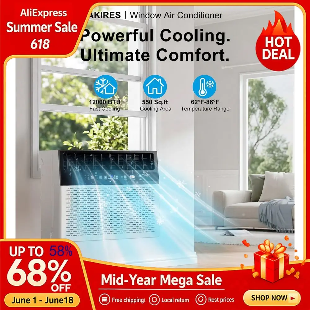 UShaped Window Air Conditioner, 12,000BTU Air Conditioner Window Unit, Cools up to 550 Sq. Ft, Window AC with Cool, Fan, Custom
UShaped Window Air Conditioner, 12,000BTU Air Conditioner Window Unit, Cools up to 550 Sq. Ft, Window AC with Cool, Fan, Custom