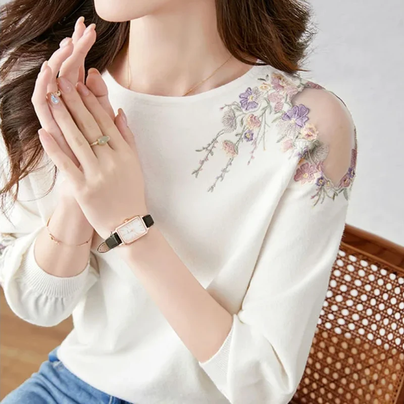 Summer Flower Embroidery Knitted Sweater Women Pullover Casual Fashion Women Tops 2024 O-Neck Knit Women Swearer Pullovers G416
Summer Flower Embroidery Knitted Sweater Women Pullover Casual Fashion Women Tops 2024 O-Neck Knit Women Swearer Pullovers G416