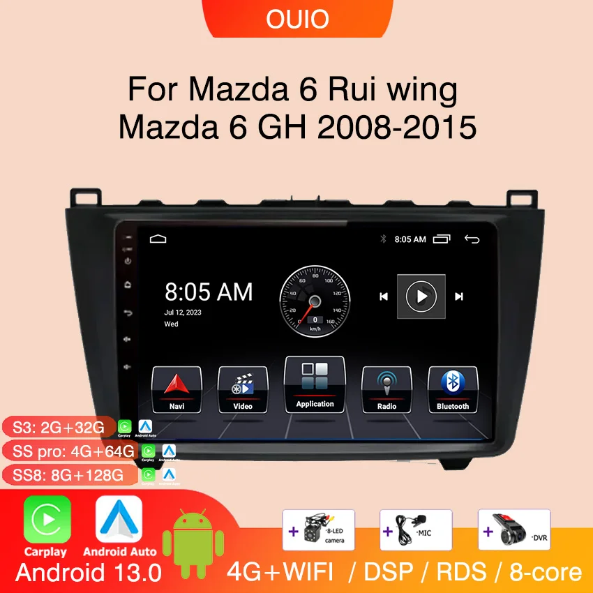 Android 13 radio For Mazda 6 Rui wing Mazda 6 GH 2008-2015 Car stereo Multimedia Player carplay Auto GPS Navigation 2din no dvd
Android 13 radio For Mazda 6 Rui wing Mazda 6 GH 2008-2015 Car stereo Multimedia Player carplay Auto GPS Navigation 2din no dvd
