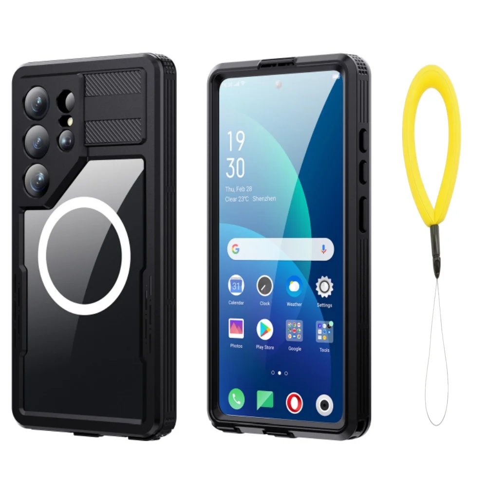 Magnetic waterproof phone case for Samsung Galaxy S26 ULTRA/S25 PLUS/S24, with IP68 rating and 360° full-wrap protective cover
Magnetic waterproof phone case for Samsung Galaxy S26 ULTRA/S25 PLUS/S24, with IP68 rating and 360° full-wrap protective cover