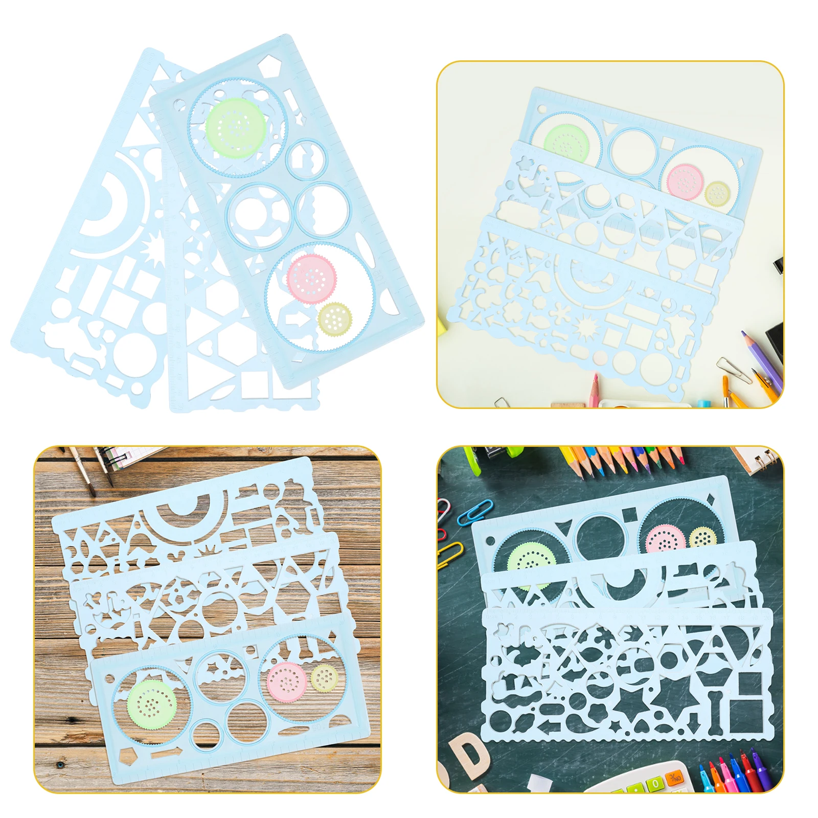 1 set Drawing Stencils Set Multi-functional PP Ruler for School Students Architecture Art Design Geometry Templates Lightweight
1 set Drawing Stencils Set Multi-functional PP Ruler for School Students Architecture Art Design Geometry Templates Lightweight