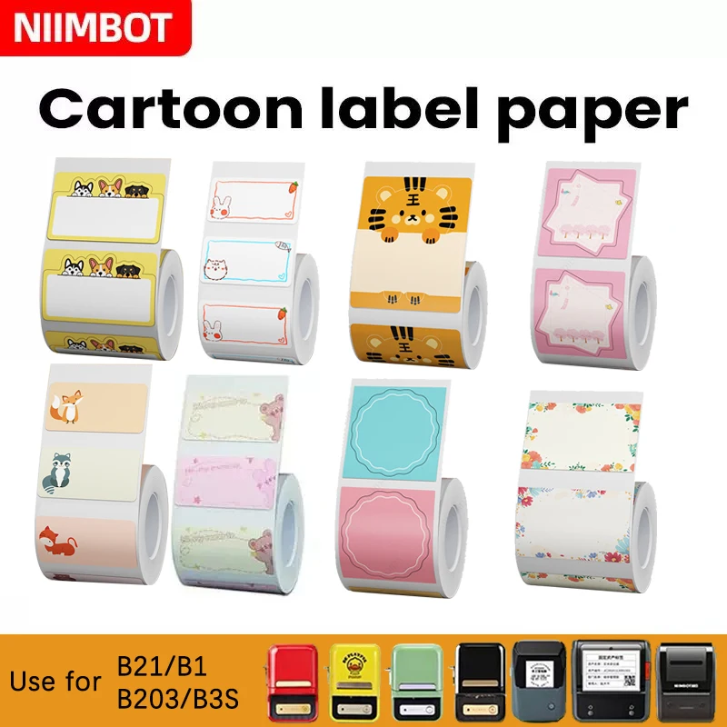 Niimbot B1B21B203 B3S Funny Cartoon Label Sticker Waterproof Self-adhesive Cosmetics Label Marker Price Tags Sort Name Sticker
Niimbot B1B21B203 B3S Funny Cartoon Label Sticker Waterproof Self-adhesive Cosmetics Label Marker Price Tags Sort Name Sticker