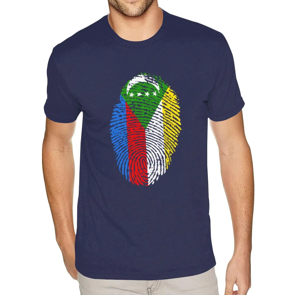 Graphic Comoros Flag Fingerprint Tees Shirts for Men 6XL Short Sleeve Pure Cotton Navy Blue Round Neck Tees Shirts
Graphic Comoros Flag Fingerprint Tees Shirts for Men 6XL Short Sleeve Pure Cotton Navy Blue Round Neck Tees Shirts