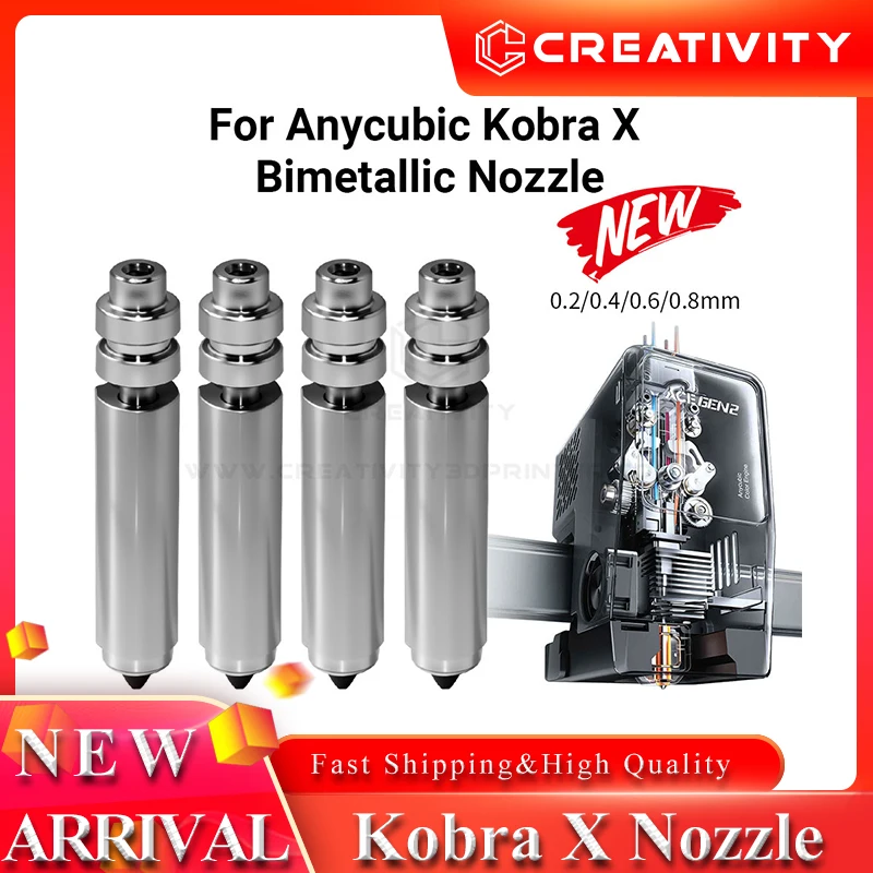Bimetallic Nozzle For Anycubic Kobra X / KX Combo Quick Swap Hardened Steel Hotend Nozzle 0.2/0.4/0.6/0.8mm Kobra X Nozzle
Bimetallic Nozzle For Anycubic Kobra X / KX Combo Quick Swap Hardened Steel Hotend Nozzle 0.2/0.4/0.6/0.8mm Kobra X Nozzle