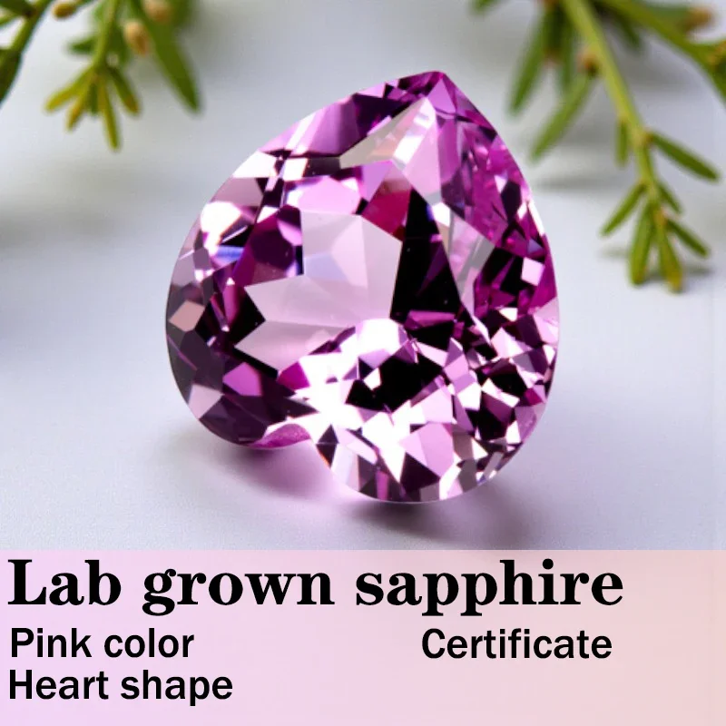 Sapphire Heart Shape Pink Color Lab Grown Gemstone for DIY Jewelry Making Materials Multiple Shapes Selectable with Certificate
Sapphire Heart Shape Pink Color Lab Grown Gemstone for DIY Jewelry Making Materials Multiple Shapes Selectable with Certificate