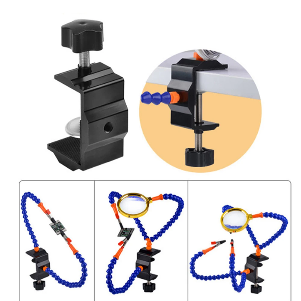 Soldering Station Helping Hand Third Hand Tool 4 in 1 Flexible Arms with Adjustable Vise Table Desk Clamp Base PCB Holder
Soldering Station Helping Hand Third Hand Tool 4 in 1 Flexible Arms with Adjustable Vise Table Desk Clamp Base PCB Holder