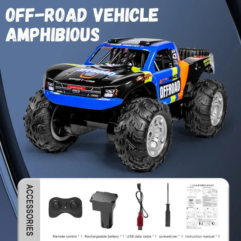FOR RC Car 4 Wheel 2.4G Amphibious Off-Road Climbing Stunt Vehicle Waterproof All Terrain Controlled Children Toys For Kid
FOR RC Car 4 Wheel 2.4G Amphibious Off-Road Climbing Stunt Vehicle Waterproof All Terrain Controlled Children Toys For Kid