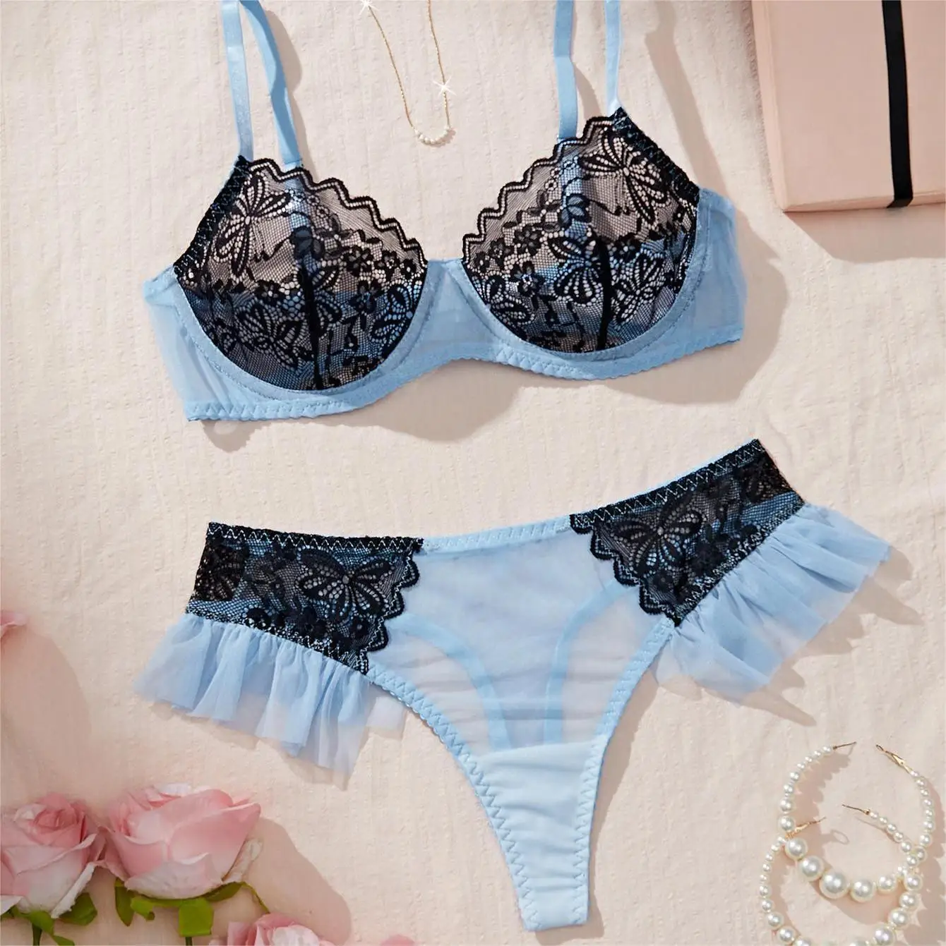 Comfortable Lace Sexy Unlined Bra Women Large Size Underwear Small Fresh Lingerie Women's Set
Comfortable Lace Sexy Unlined Bra Women Large Size Underwear Small Fresh Lingerie Women's Set