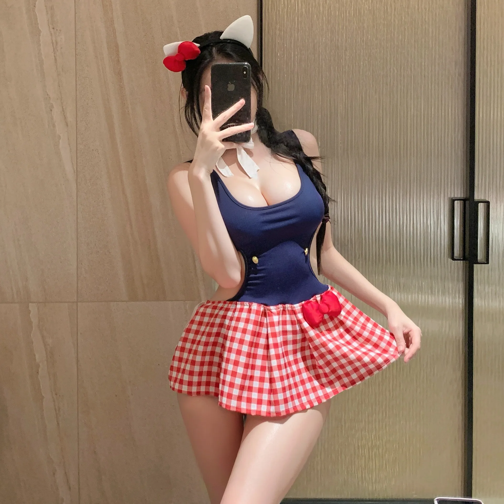 Sexy Kitty-chan Patchwork Nightgown Sexy And Flirty Backless Deep V Suspenders Sleeveless Dress Pure Desire Charming Sweet LPXJ
Sexy Kitty-chan Patchwork Nightgown Sexy And Flirty Backless Deep V Suspenders Sleeveless Dress Pure Desire Charming Sweet LPXJ