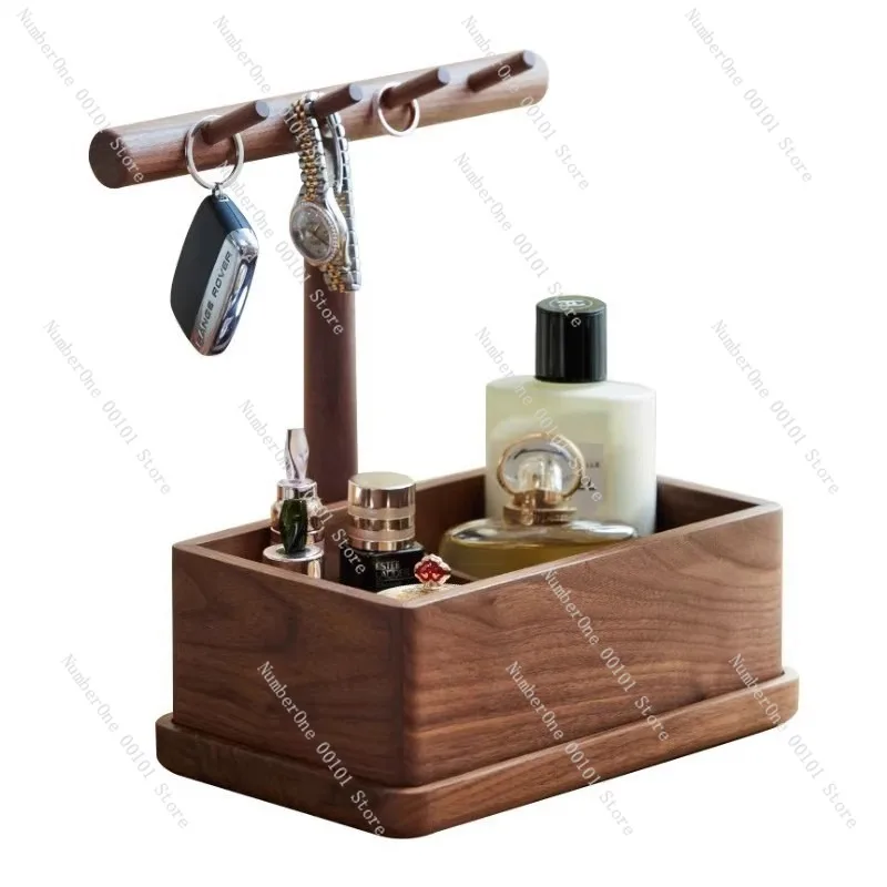 Elegant Black Walnut Wood Key Holder Organizer Rack Entryway Wall Mounted Key Hooks with Storage Tray Desktop Sundries Shelf
Elegant Black Walnut Wood Key Holder Organizer Rack Entryway Wall Mounted Key Hooks with Storage Tray Desktop Sundries Shelf