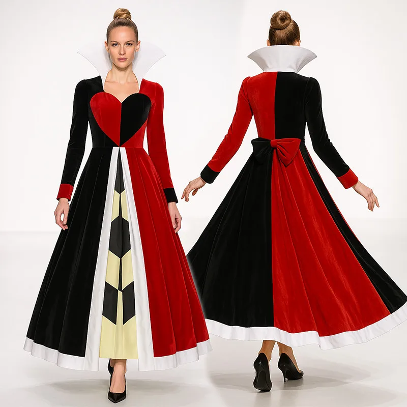 Halloween Queen of Hearts Costume Alice in Wonderland Dress Women Adult Sexy Poker Queen Cosplay Halloween Fancy Dress Plus Size
Halloween Queen of Hearts Costume Alice in Wonderland Dress Women Adult Sexy Poker Queen Cosplay Halloween Fancy Dress Plus Size