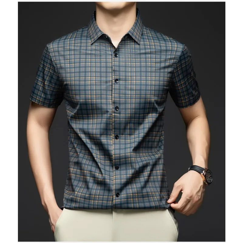 Male Shirts Short Sleeve Plaid Casual Button Down Summer Tops Lightweight Classic Fit Office Trendy
Male Shirts Short Sleeve Plaid Casual Button Down Summer Tops Lightweight Classic Fit Office Trendy
