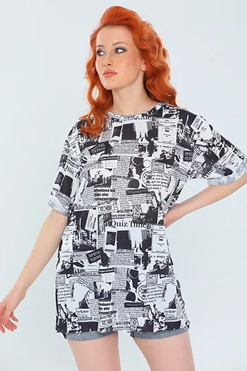 Black Women's Oversize Lycra Crew Neck Slit T-shirt High Quality Summer Season Short Sleeve New Fashion Trend 2022
Black Women's Oversize Lycra Crew Neck Slit T-shirt High Quality Summer Season Short Sleeve New Fashion Trend 2022