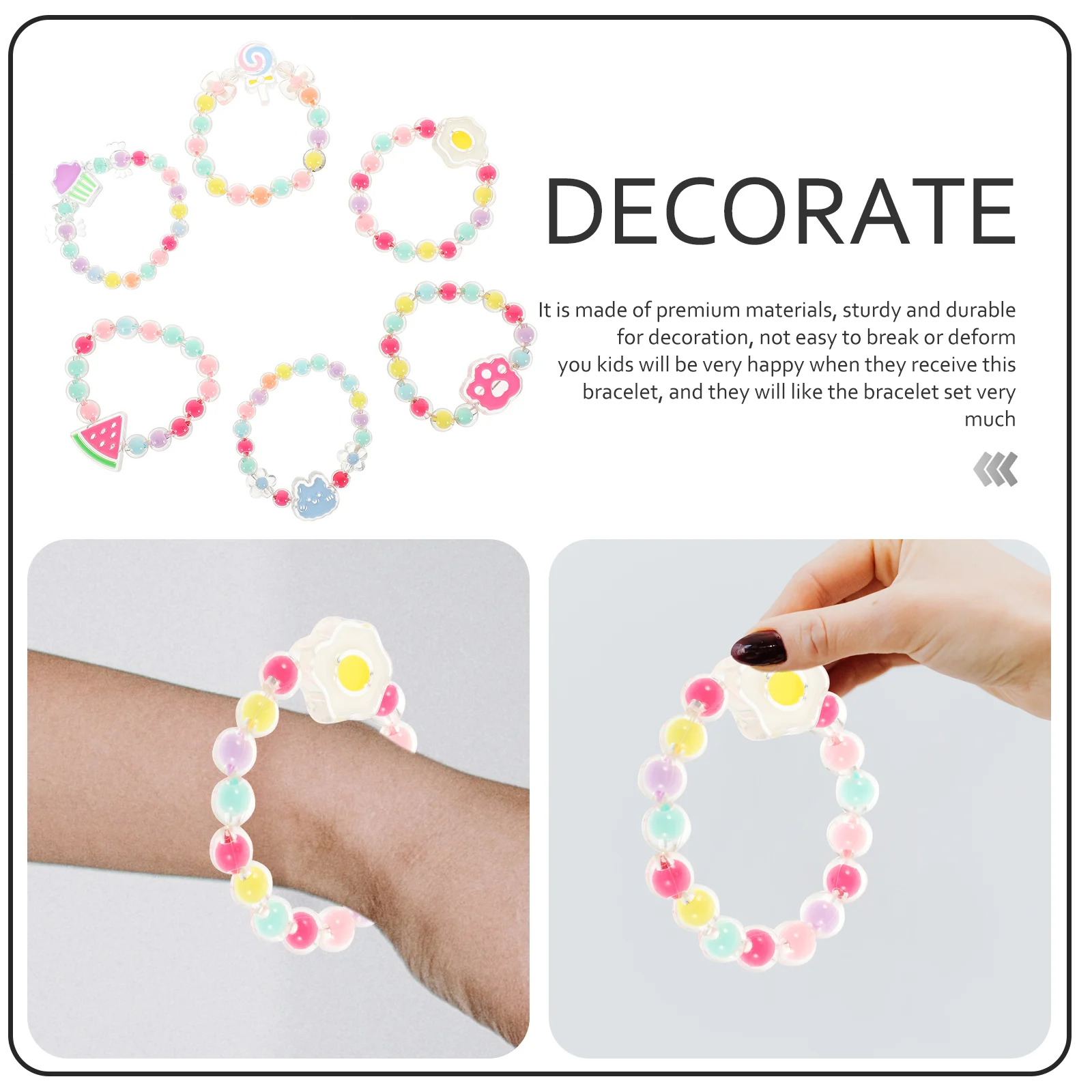 6 Pcs Children's Bracelet Beads Kids Bracelets Baby Wristband Jewelry for Girls Plastic Toddler Student Bulk Beaded
6 Pcs Children's Bracelet Beads Kids Bracelets Baby Wristband Jewelry for Girls Plastic Toddler Student Bulk Beaded
