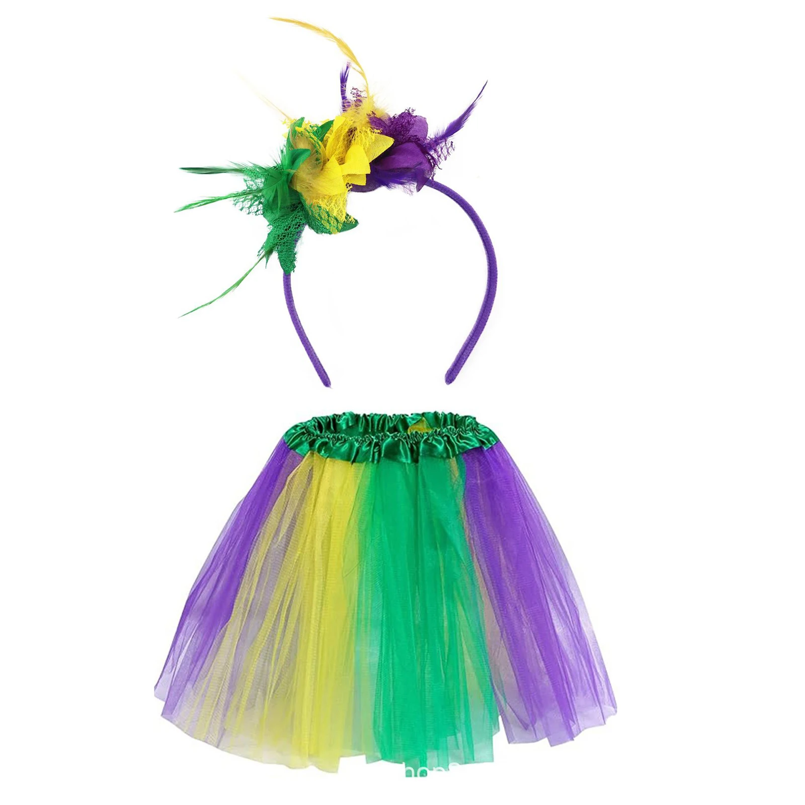 Christmas Cosplay Costume Set Colorful Feather Flower Headband Mesh Ballet Tutu Skirt for Girls Carnival Halloween Eif Dress Up 
Christmas Cosplay Costume Set Colorful Feather Flower Headband Mesh Ballet Tutu Skirt for Girls Carnival Halloween Eif Dress Up