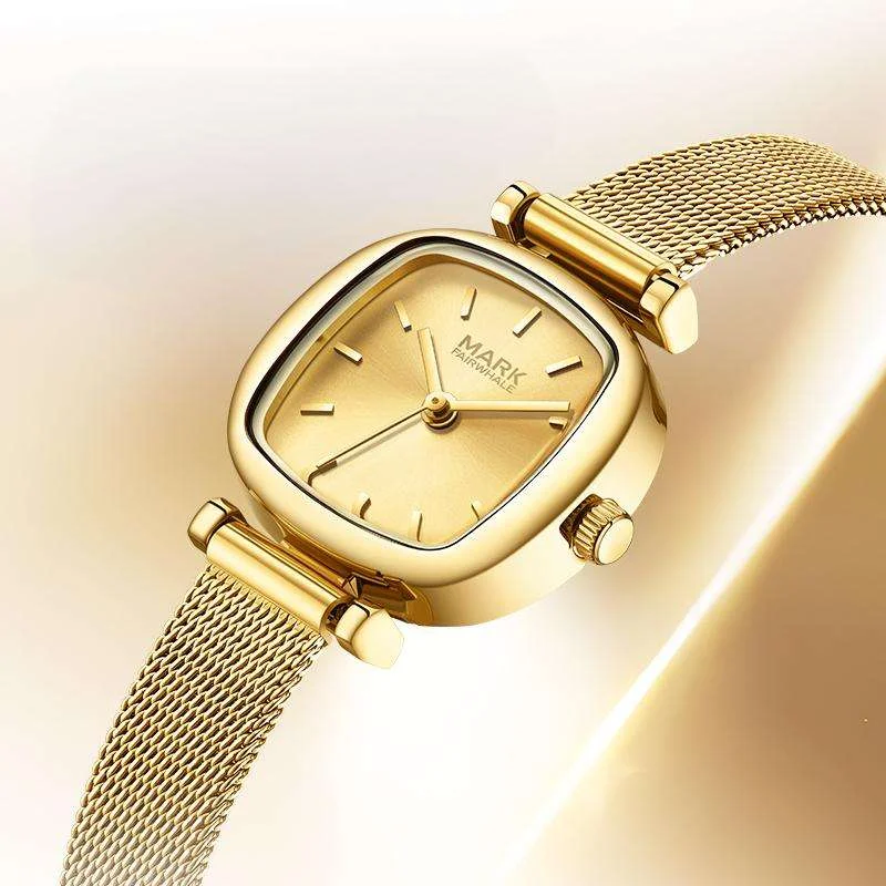 Mark Fairwhale Luxury Gold Watch For Women Fashion Waterproof Square Wrist Watch Lady Milanese Strap Quartz Colcks Girl Gift
Mark Fairwhale Luxury Gold Watch For Women Fashion Waterproof Square Wrist Watch Lady Milanese Strap Quartz Colcks Girl Gift