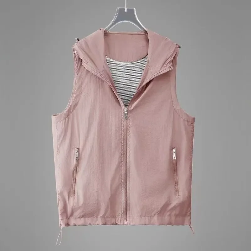 2025 Summer Sun Protection Clothes Women Casual Thin Hooded Sleeveless Jacket Short Zipper Waistcoat Female Tops
2025 Summer Sun Protection Clothes Women Casual Thin Hooded Sleeveless Jacket Short Zipper Waistcoat Female Tops
