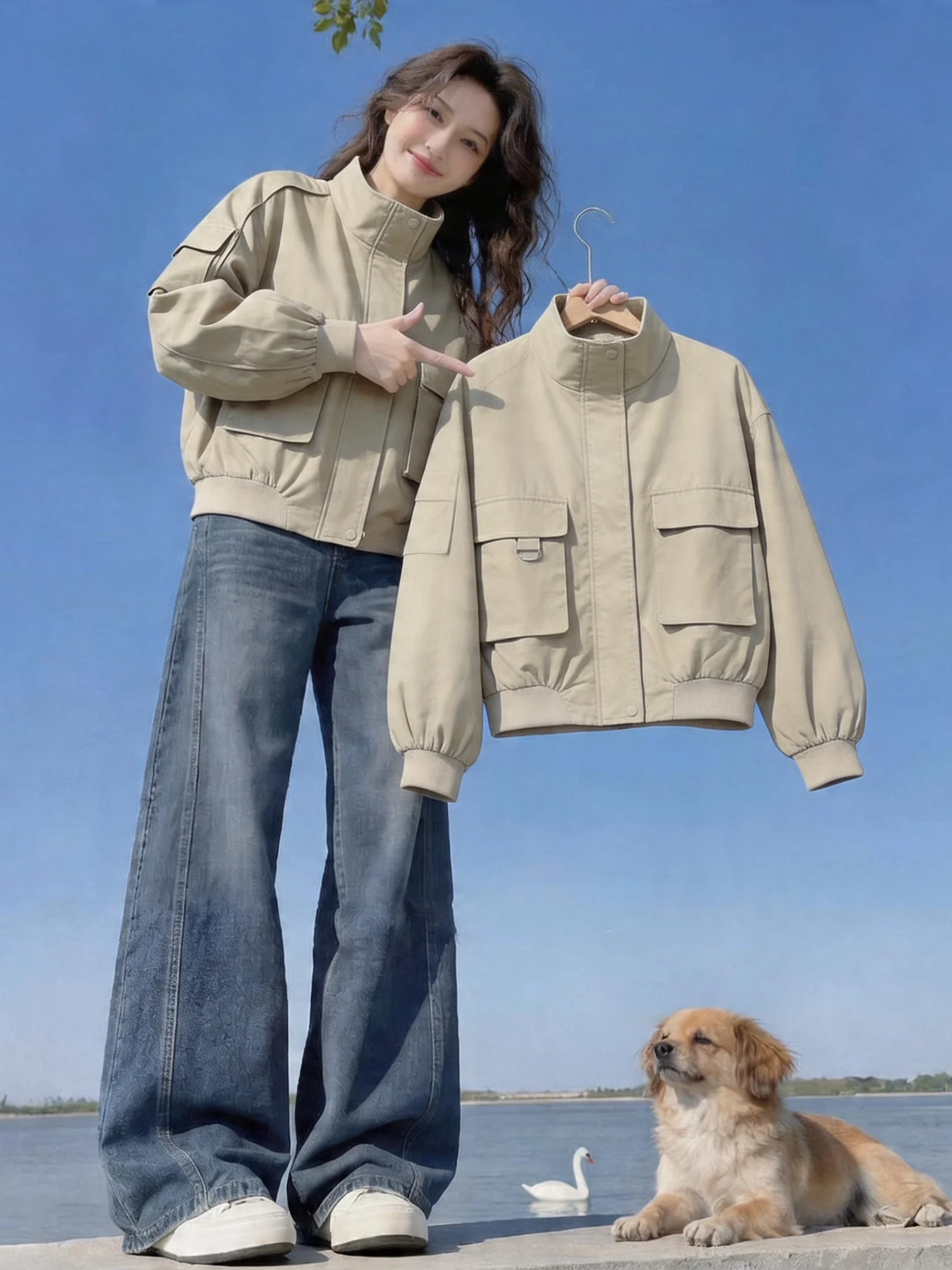 Retro Workwear Jacket Women's Spring Autumn Loose Slim Short Stand Collar Casual Outerwear Versatile Korean Style Small Size
Retro Workwear Jacket Women's Spring Autumn Loose Slim Short Stand Collar Casual Outerwear Versatile Korean Style Small Size