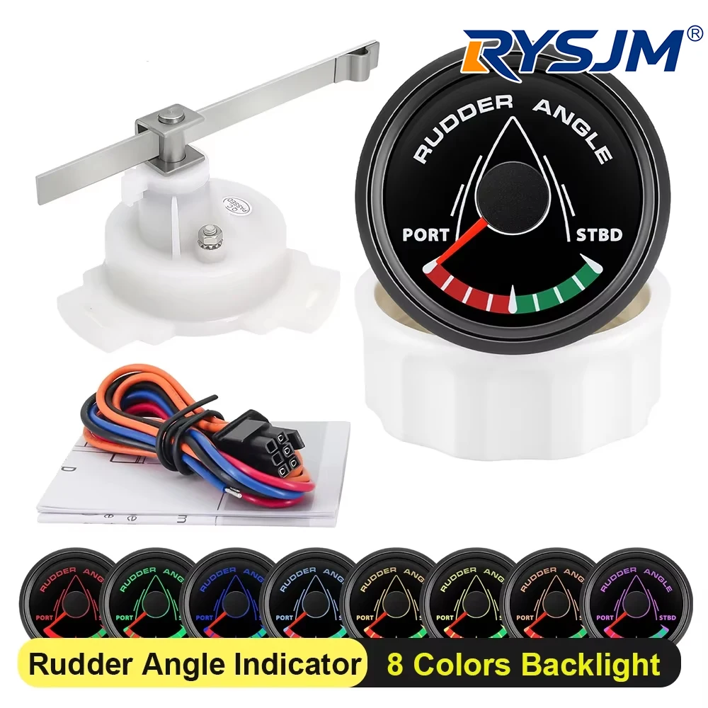 52MM Rudder Angle Indicator with 8 colors backlight Waterproof Rudder Position Gauge with Sensor 0-190ohm for Boat Yacht Marine
52MM Rudder Angle Indicator with 8 colors backlight Waterproof Rudder Position Gauge with Sensor 0-190ohm for Boat Yacht Marine