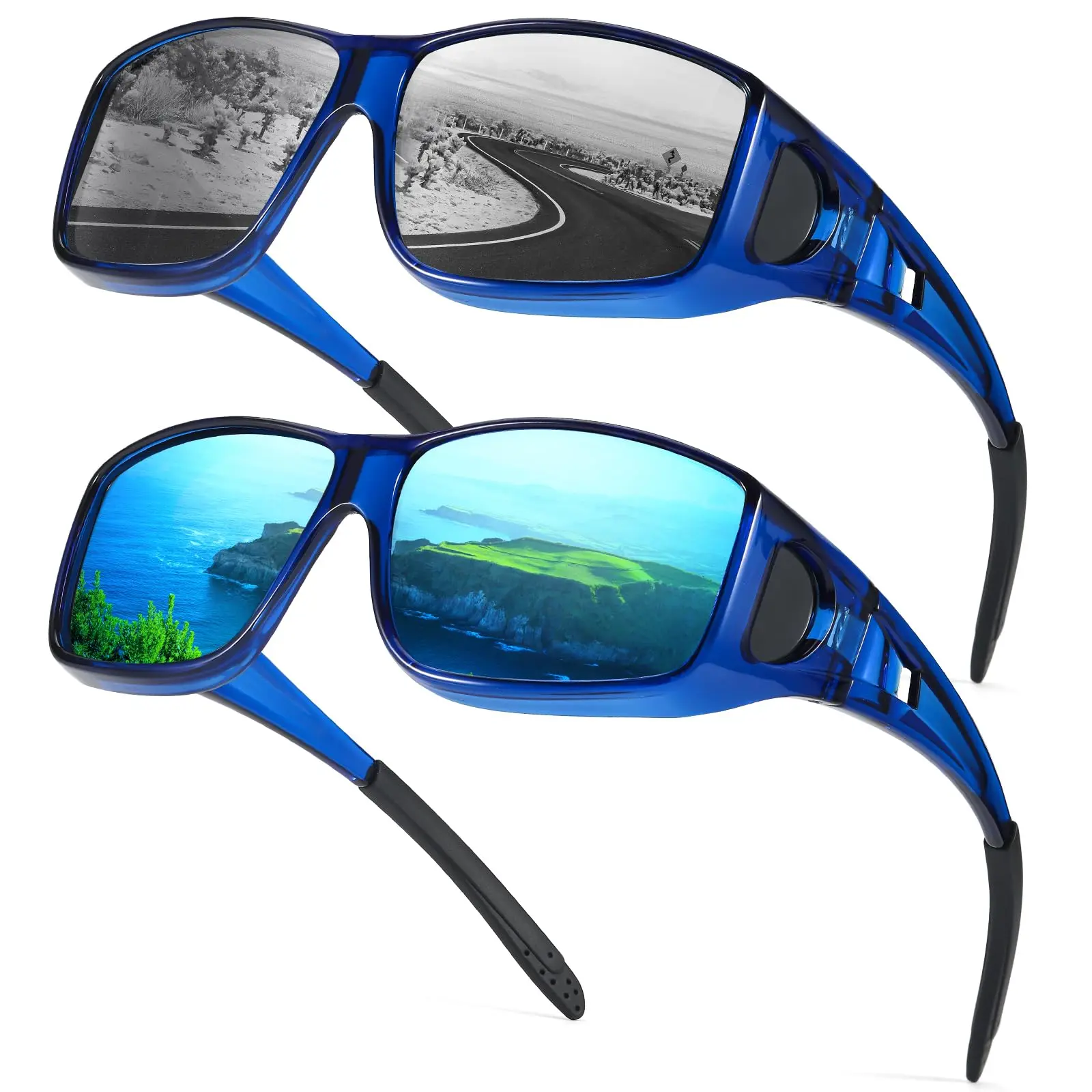 Set of 2 Polarised Sunglasses for Men and Women Rectangular Fitting UV400 Protection for Driving Fishing Outdoor Activities0312
Set of 2 Polarised Sunglasses for Men and Women Rectangular Fitting UV400 Protection for Driving Fishing Outdoor Activities0312