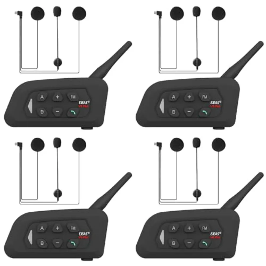 Motorcycling skiing ATV/off-road use; ABS plastic; black; 4-pack group intercom with Bluetooth V4 Plus for up to 4 riders
Motorcycling skiing ATV/off-road use; ABS plastic; black; 4-pack group intercom with Bluetooth V4 Plus for up to 4 riders