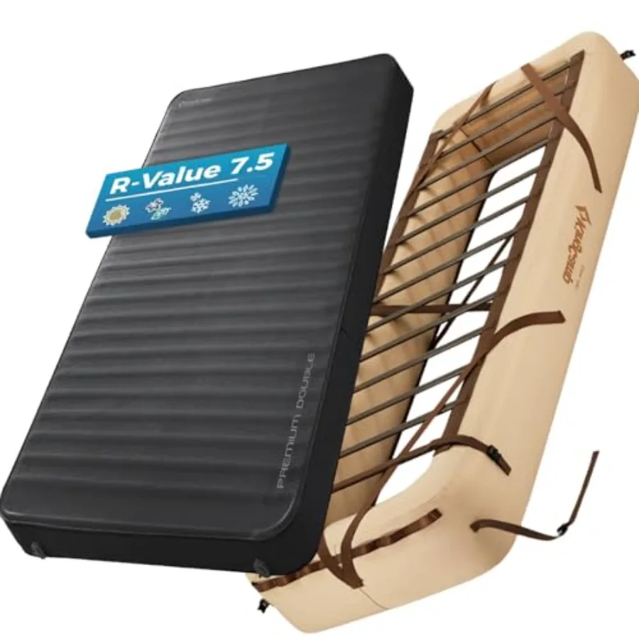 Camping Air Bed Frame and Sleeping Pad Combo - Self-Inflating Foam Pad with R-Value 7.5 Lightweight and Durable Modular Inflata
Camping Air Bed Frame and Sleeping Pad Combo - Self-Inflating Foam Pad with R-Value 7.5 Lightweight and Durable Modular Inflata