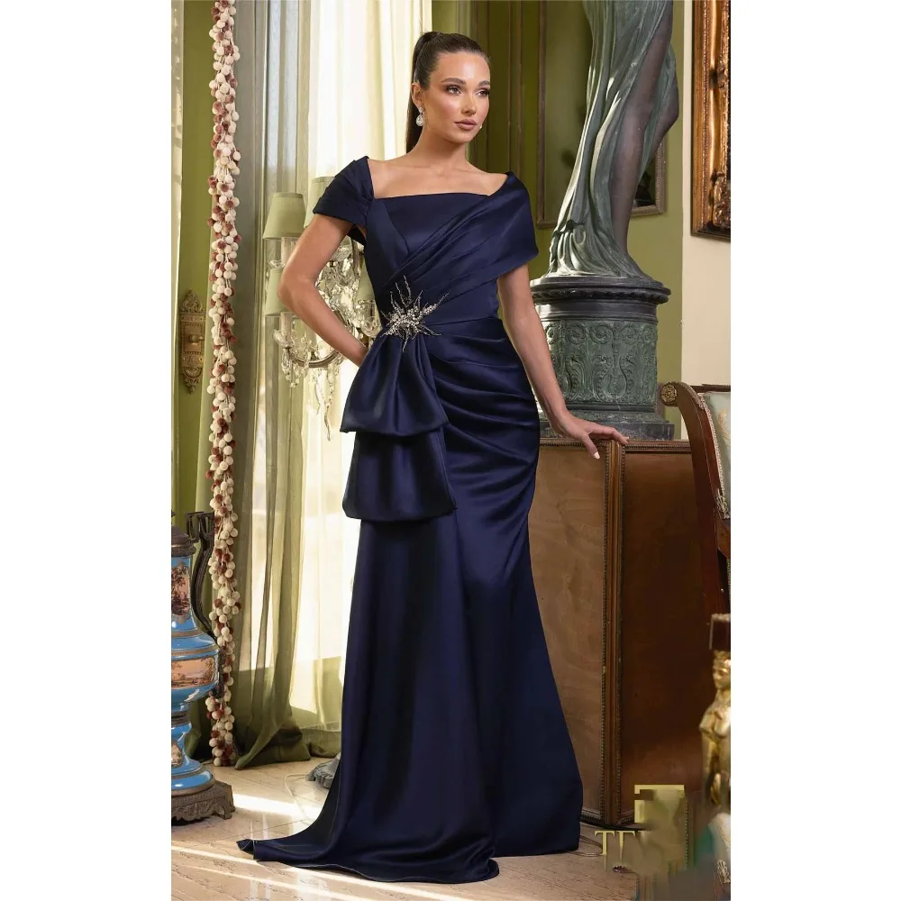 Customized Navy Mother of the Birde Dresses Appliques Off Shoulder Night Party Gowns for Weddings Pleated Evening Dress Long
Customized Navy Mother of the Birde Dresses Appliques Off Shoulder Night Party Gowns for Weddings Pleated Evening Dress Long