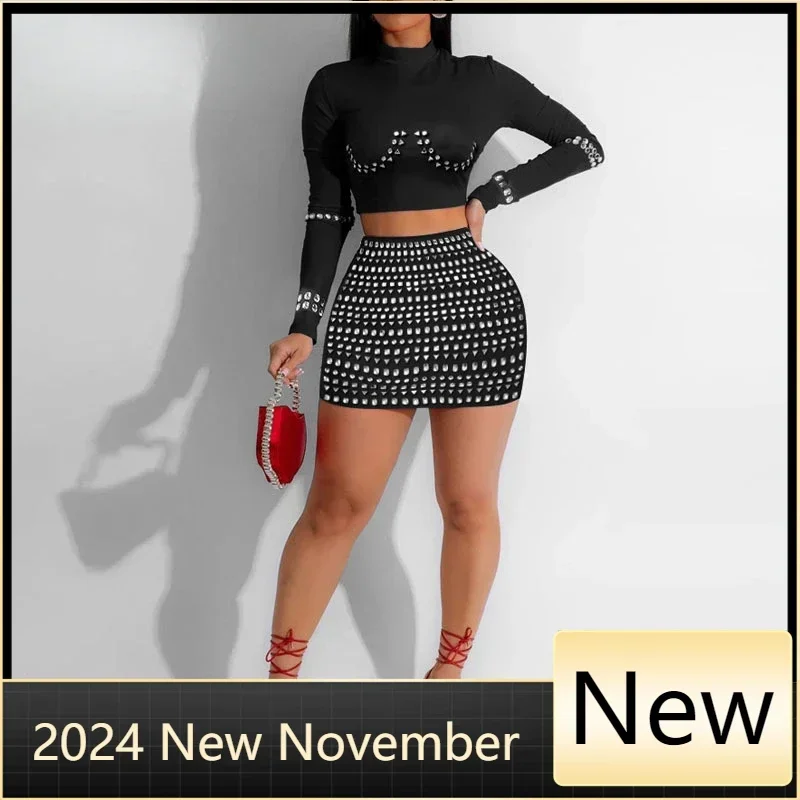 2025 Fashion Women's Solid Color Long Sleeve Crew Neck Short Top with Sexy Hip Wrap Short Skirt Hot Diamond Two-piece Set
2025 Fashion Women's Solid Color Long Sleeve Crew Neck Short Top with Sexy Hip Wrap Short Skirt Hot Diamond Two-piece Set