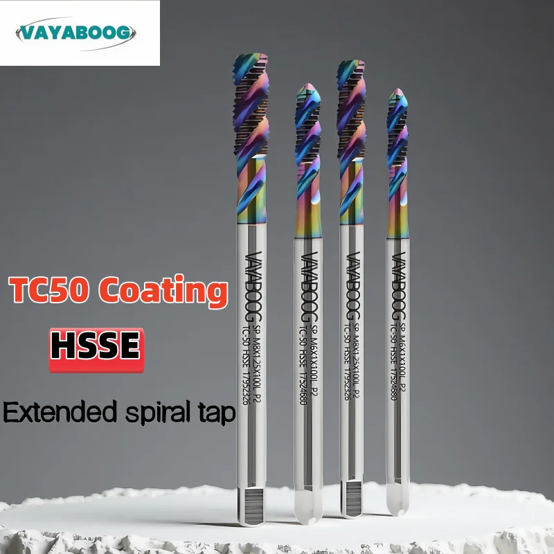 HSSE-M35 JIS Standard Long Shank 80 100 120 150 MM Spiral Fluted Tap M2 M3 M4 M5 M6 M8 M10 Machine Screw Thread Taps
HSSE-M35 JIS Standard Long Shank 80 100 120 150 MM Spiral Fluted Tap M2 M3 M4 M5 M6 M8 M10 Machine Screw Thread Taps
