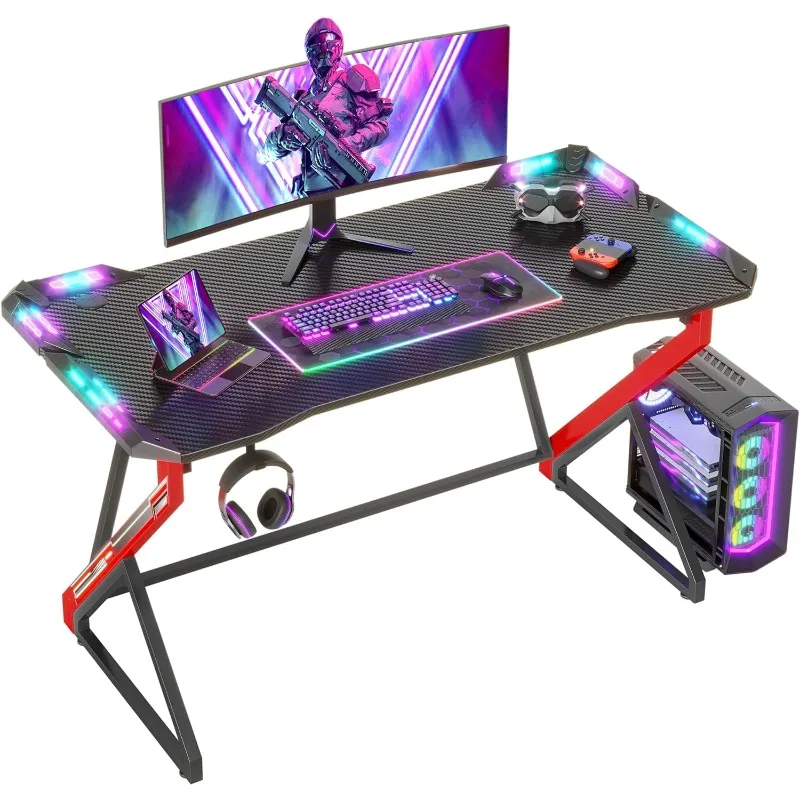 Small Gaming Desk with LED Lights, 40 Inch Computer Desk for Home Small Space, Gaming Table with Carbon Fiber Surface
Small Gaming Desk with LED Lights, 40 Inch Computer Desk for Home Small Space, Gaming Table with Carbon Fiber Surface