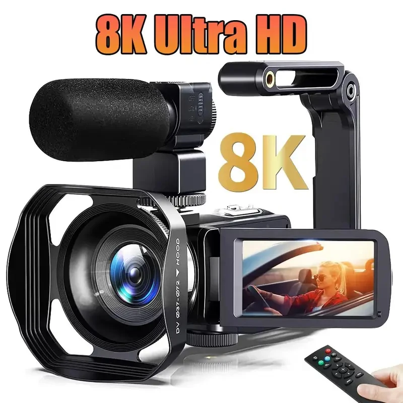 Regaton 8K HD Video Camera 3 Inch LCD Touch Screen 18x Digital Zoom Camera Recorder Ultra HD WIFI Portable Recording Camcorder
Regaton 8K HD Video Camera 3 Inch LCD Touch Screen 18x Digital Zoom Camera Recorder Ultra HD WIFI Portable Recording Camcorder