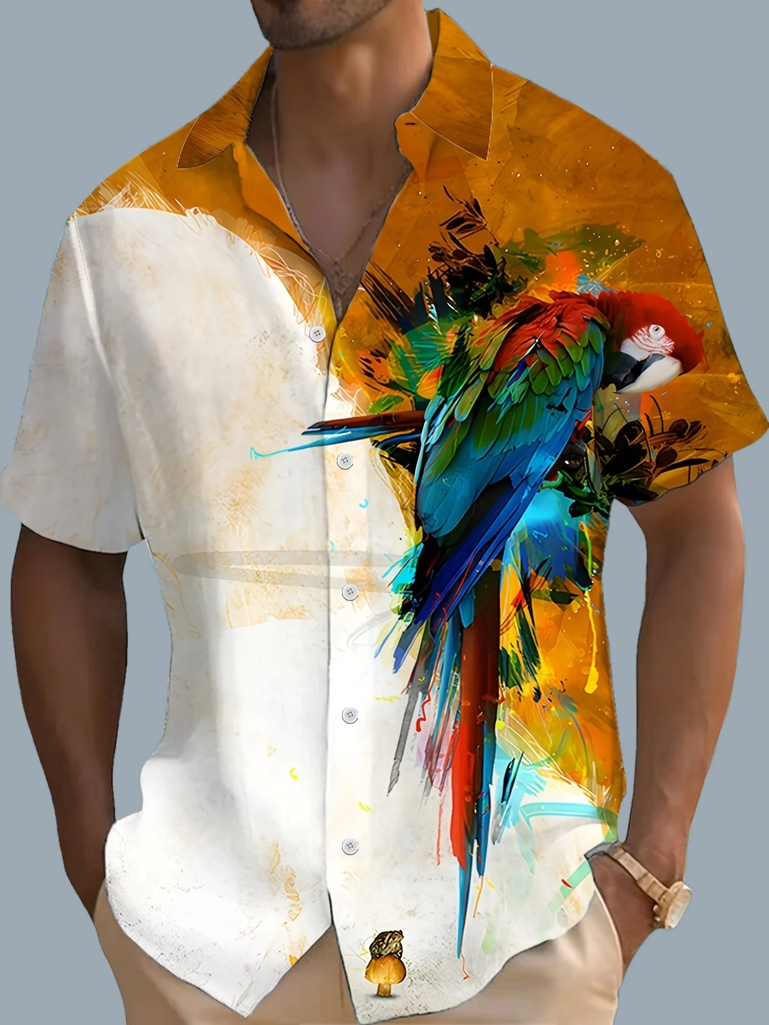 2025 New Men's Shirt 3d Fashion Casual Parrot Bird Print Hawaiian Lapel Button Shirt Short Sleeve Top Homme Harajuku Ropa Hombre
2025 New Men's Shirt 3d Fashion Casual Parrot Bird Print Hawaiian Lapel Button Shirt Short Sleeve Top Homme Harajuku Ropa Hombre