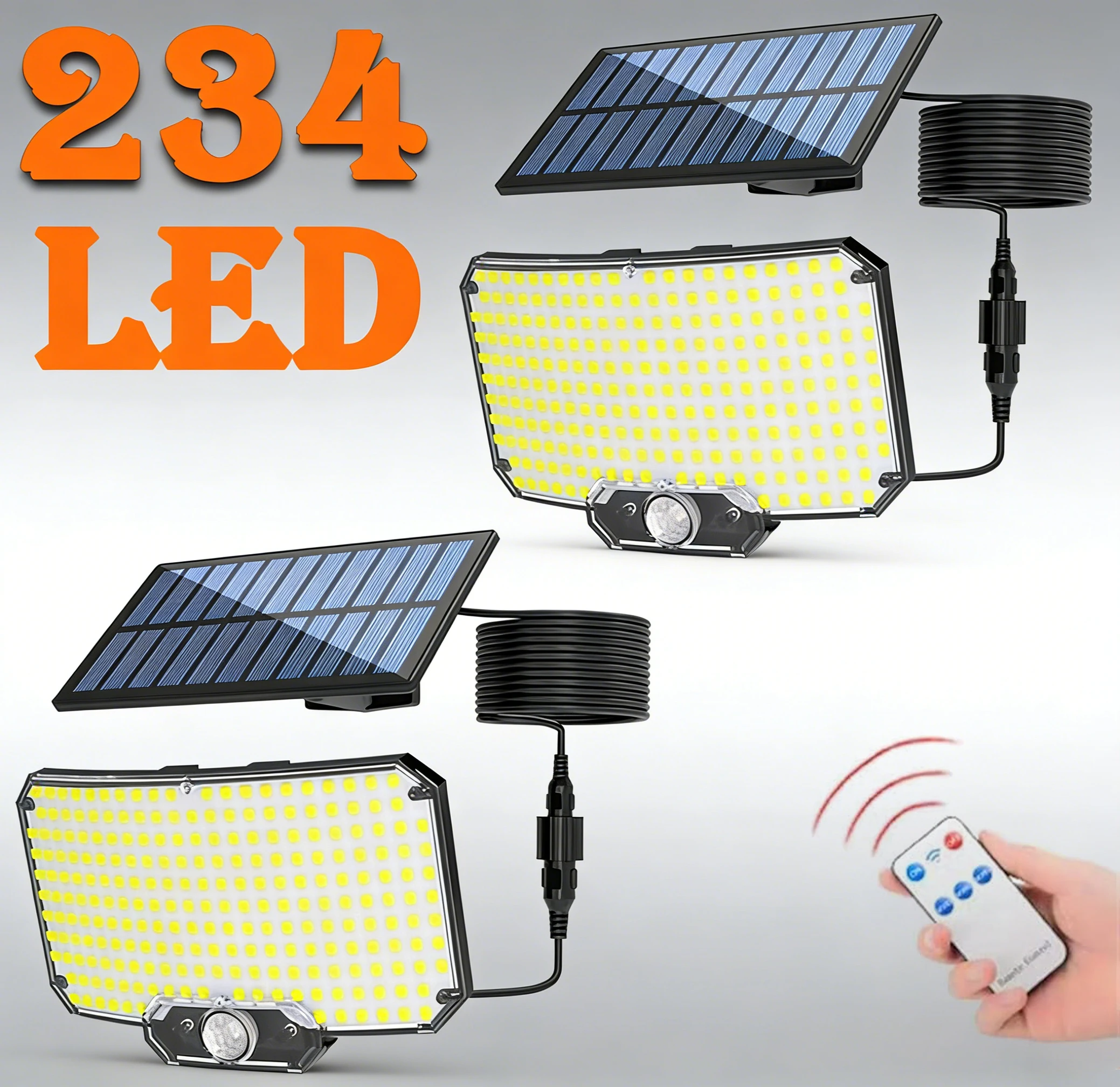 234 LED Solar Lamps PIR Motion Sensor Wide Angle Flood Wall Lights 3 Modes Outdoor Split Solar Garden Lights Patio Decoration
234 LED Solar Lamps PIR Motion Sensor Wide Angle Flood Wall Lights 3 Modes Outdoor Split Solar Garden Lights Patio Decoration