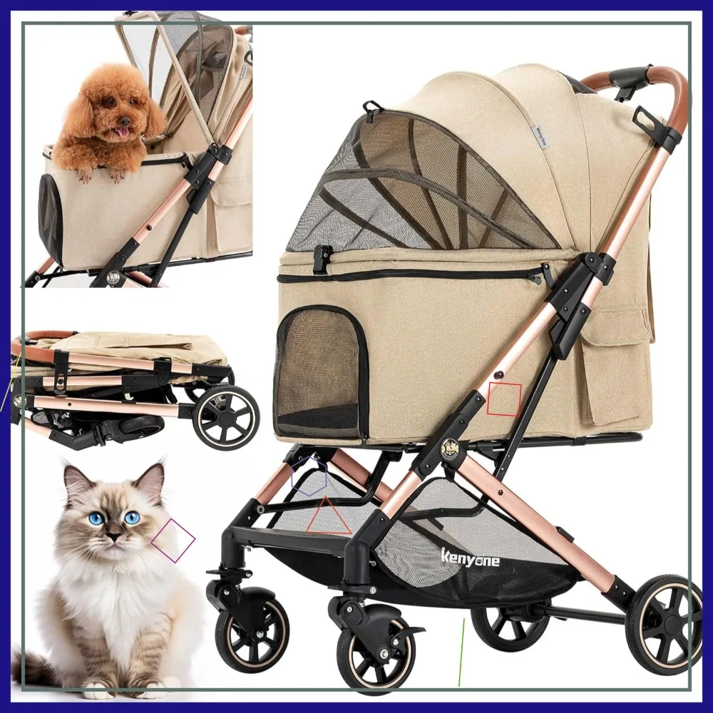Lightweight Medium Dog Stroller for Pets up to 55lbs, One-Click Fold, No-Zip Entry, Detachable Mesh
Lightweight Medium Dog Stroller for Pets up to 55lbs, One-Click Fold, No-Zip Entry, Detachable Mesh