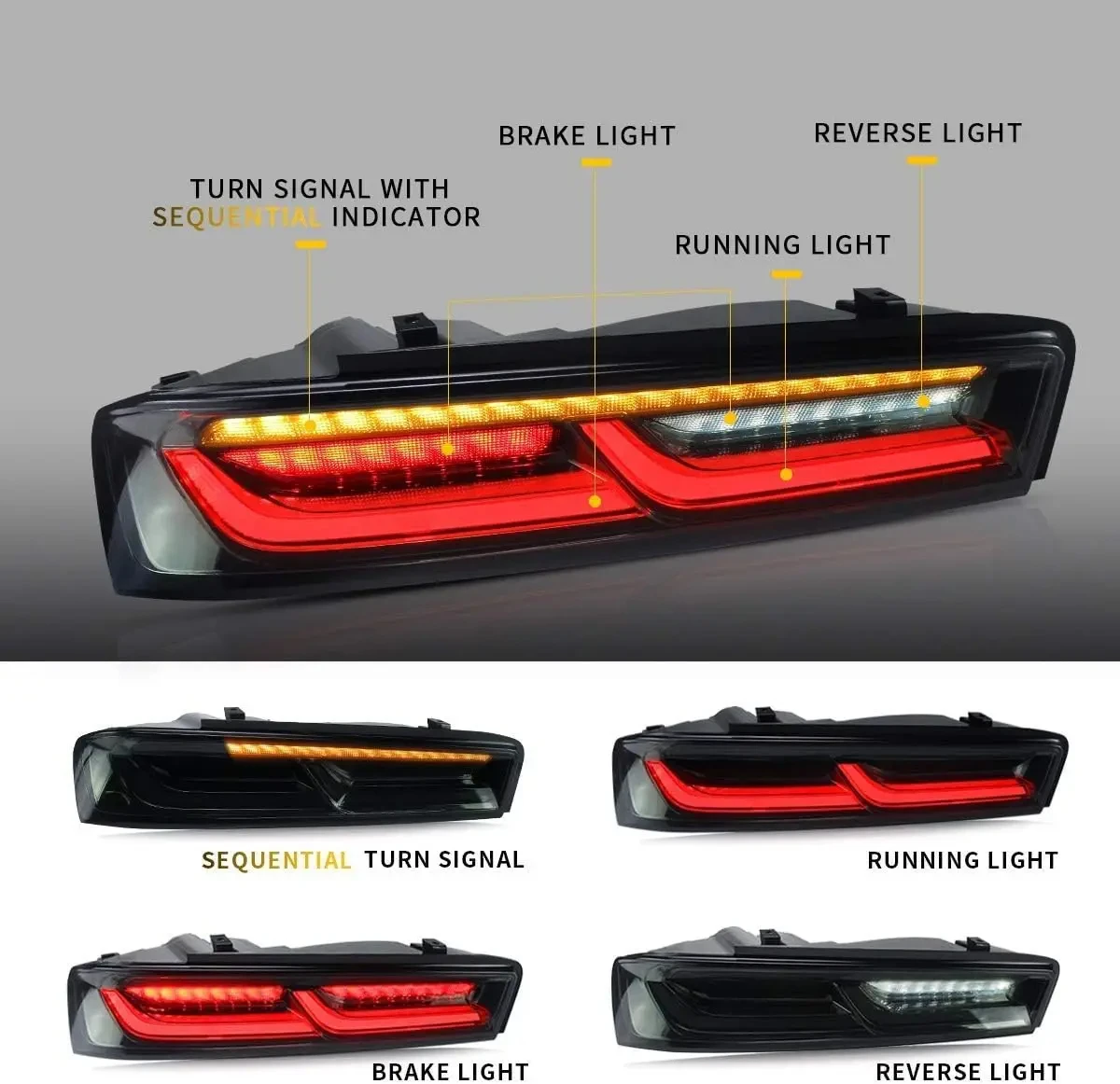 Car Tail Light Assembly For Chevrolet Camaro 2015-2017 Brake Light With Turning Signal Light Car led Tail light Tuning Parts
Car Tail Light Assembly For Chevrolet Camaro 2015-2017 Brake Light With Turning Signal Light Car led Tail light Tuning Parts