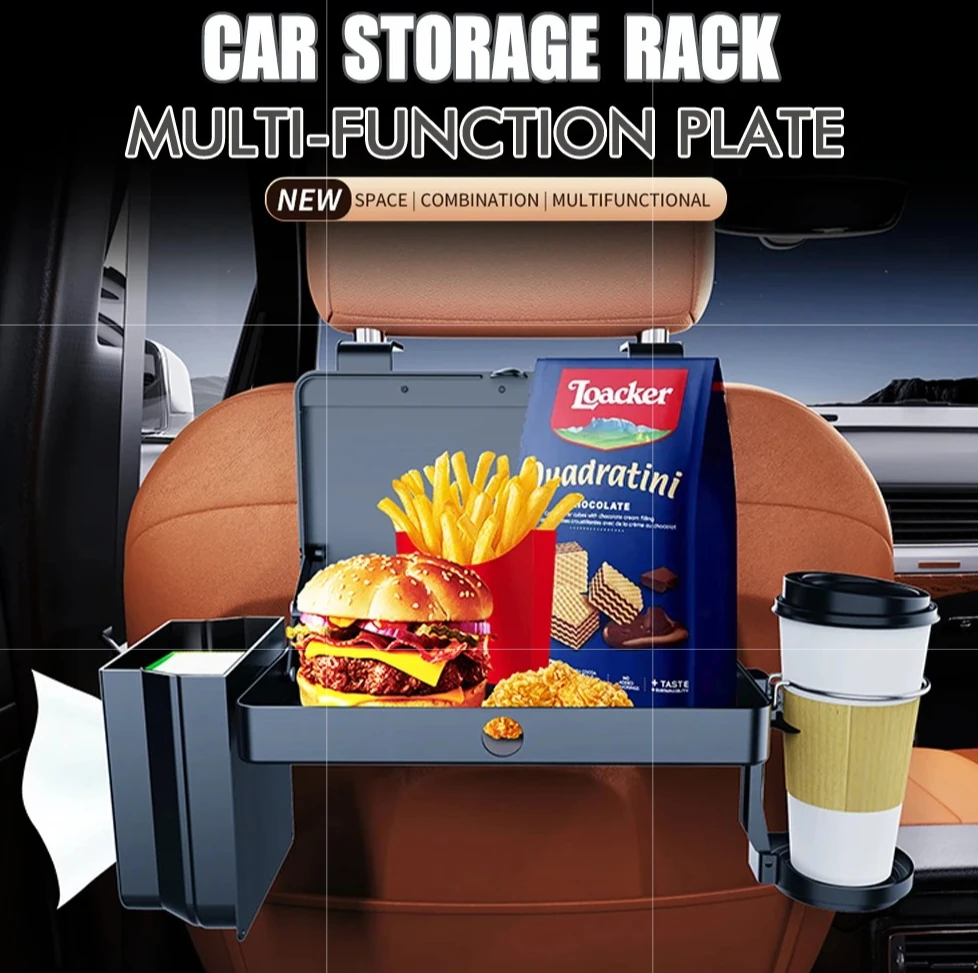 Car Backseat Organizer Table with Cup Holder & Tissue Box, Foldable Headrest Food Tray for Auto Interior, Travel Dinner Tray
Car Backseat Organizer Table with Cup Holder & Tissue Box, Foldable Headrest Food Tray for Auto Interior, Travel Dinner Tray
