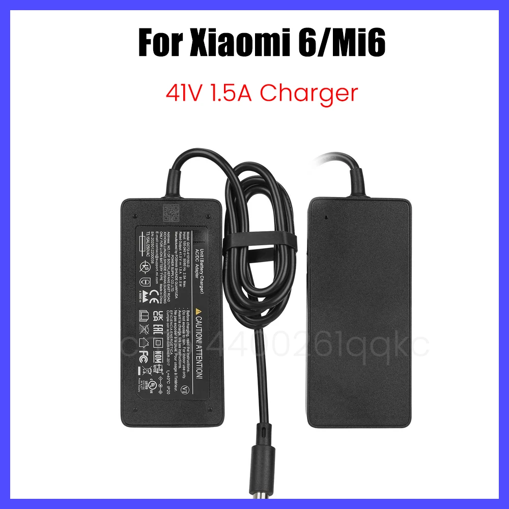 41V 1.5A Original mi Scooter Charger for Xiaomi 6 Mi6 Electric Scooter Lithium Battery Power Adapter Stable Output Parts
41V 1.5A Original mi Scooter Charger for Xiaomi 6 Mi6 Electric Scooter Lithium Battery Power Adapter Stable Output Parts