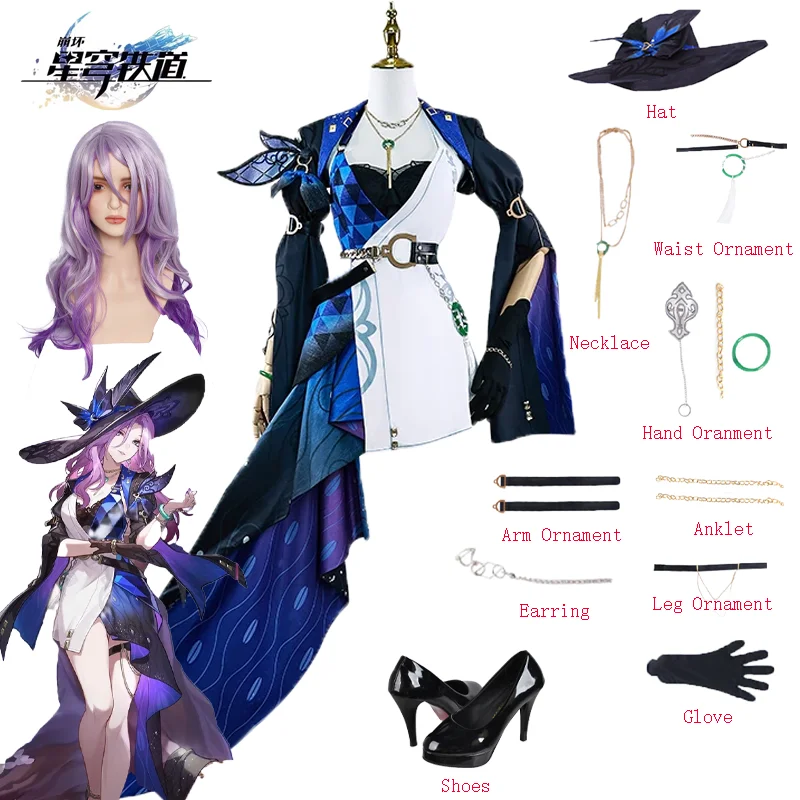 Honkai Star Rail Jade Cosplay Costume Dress Hat Accessories Wig Full Set Role Play Suit Halloween Carnival Party for Adult Girls
Honkai Star Rail Jade Cosplay Costume Dress Hat Accessories Wig Full Set Role Play Suit Halloween Carnival Party for Adult Girls