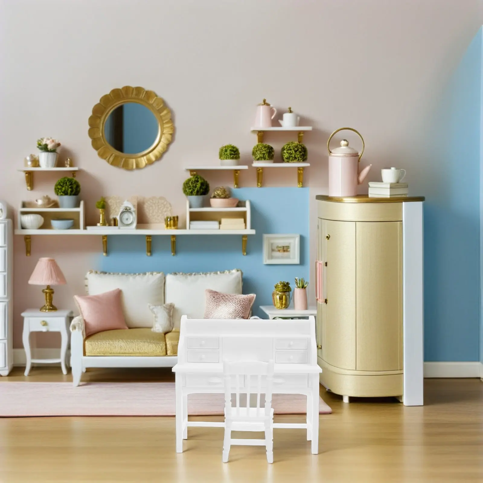 2 комплекта детской мебели для игрового домика: мини-письменный стол с рабочими ящиками, реалистичный стол и стулья для кукольного домика для творческих игр
2 комплекта детской мебели для игрового домика: мини-письменный стол с рабочими ящиками, реалистичный стол и стулья для кукольного домика для творческих игр