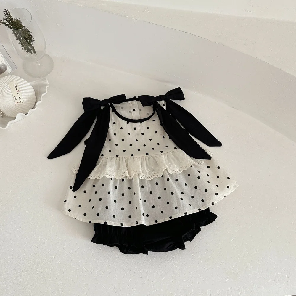 MILANCEL Summer Baby Clothes Set 6-24M Sweet Dots Bow Toddler Shirts +Shorts Loose Infant Lace Outfit Girls Sleeveless Suit
MILANCEL Summer Baby Clothes Set 6-24M Sweet Dots Bow Toddler Shirts +Shorts Loose Infant Lace Outfit Girls Sleeveless Suit