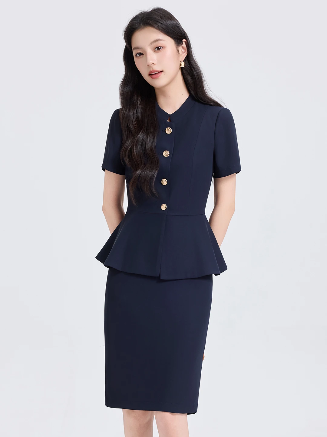Elegant Business Suit Set Women's Summer OL Style Blouse And Skirt Two Piece Set Floral Trim Tailored Look Professional
Elegant Business Suit Set Women's Summer OL Style Blouse And Skirt Two Piece Set Floral Trim Tailored Look Professional