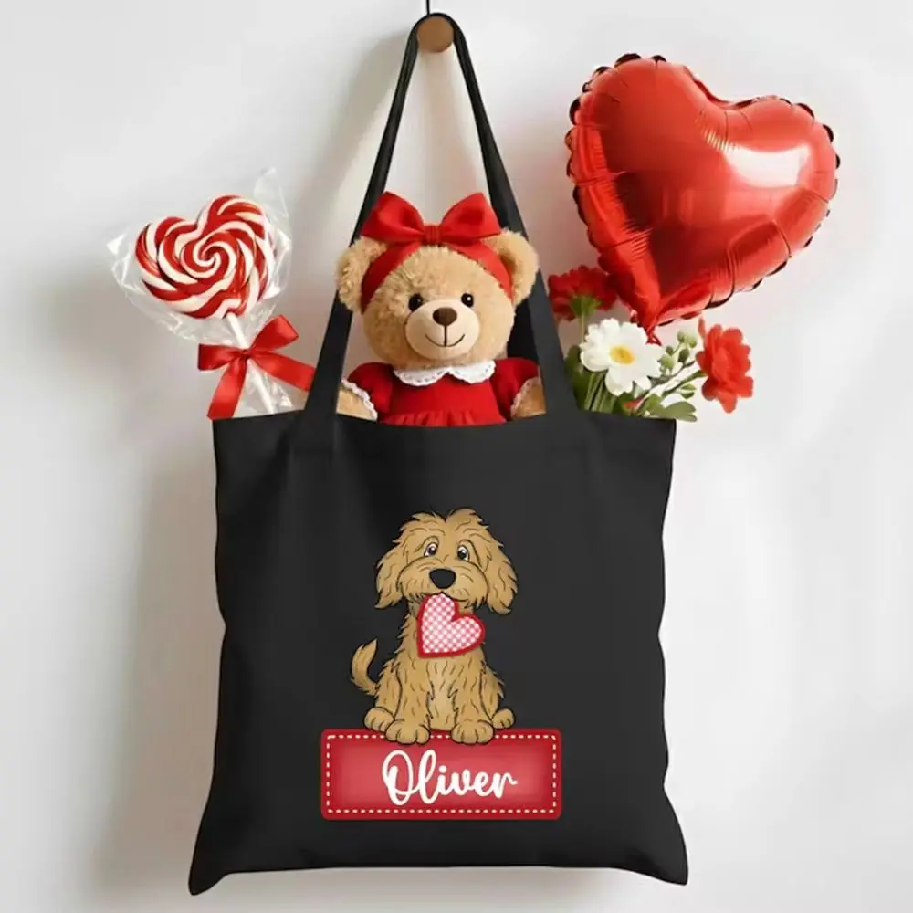 Canvas Tote Bag Personalized Custom Valentine Dog Heart Print Cotton Shopping Bag Reusable Shoulder Bag Dog Lover Gift
Canvas Tote Bag Personalized Custom Valentine Dog Heart Print Cotton Shopping Bag Reusable Shoulder Bag Dog Lover Gift