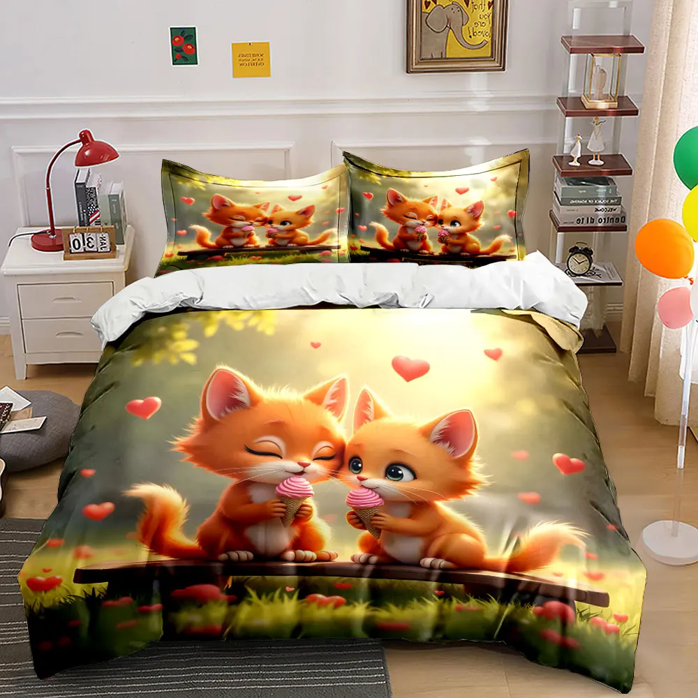 Adorable cats romantically sharing ice cream Print Bedding Set 1 Duvet Cover 2 Pillowcases for Adult and Children Luxury Gift
Adorable cats romantically sharing ice cream Print Bedding Set 1 Duvet Cover 2 Pillowcases for Adult and Children Luxury Gift