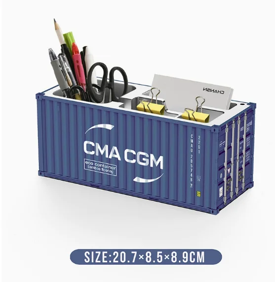 Simulated Ocean Freight Container Model Pen Holder Storage Box New Plastic Storage Box Desktop Storage Rack
