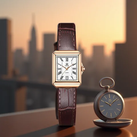 OUPINKE 3182 Swiss Quartz Movement Women's Watch Genuine Leather Strap Retro Elegant Square Ladies Watch Luxury Watch for Woman