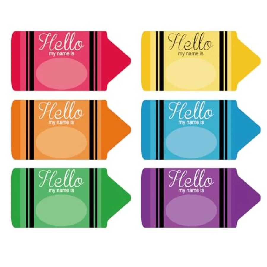 60 Pcs 3.5x 7 Inch Colorful Crayon Cutouts Crayon Bulletin Board Cutouts - Hello My Name is Stickers Name Tags Desk Name Tags f
60 Pcs 3.5x 7 Inch Colorful Crayon Cutouts Crayon Bulletin Board Cutouts - Hello My Name is Stickers Name Tags Desk Name Tags f