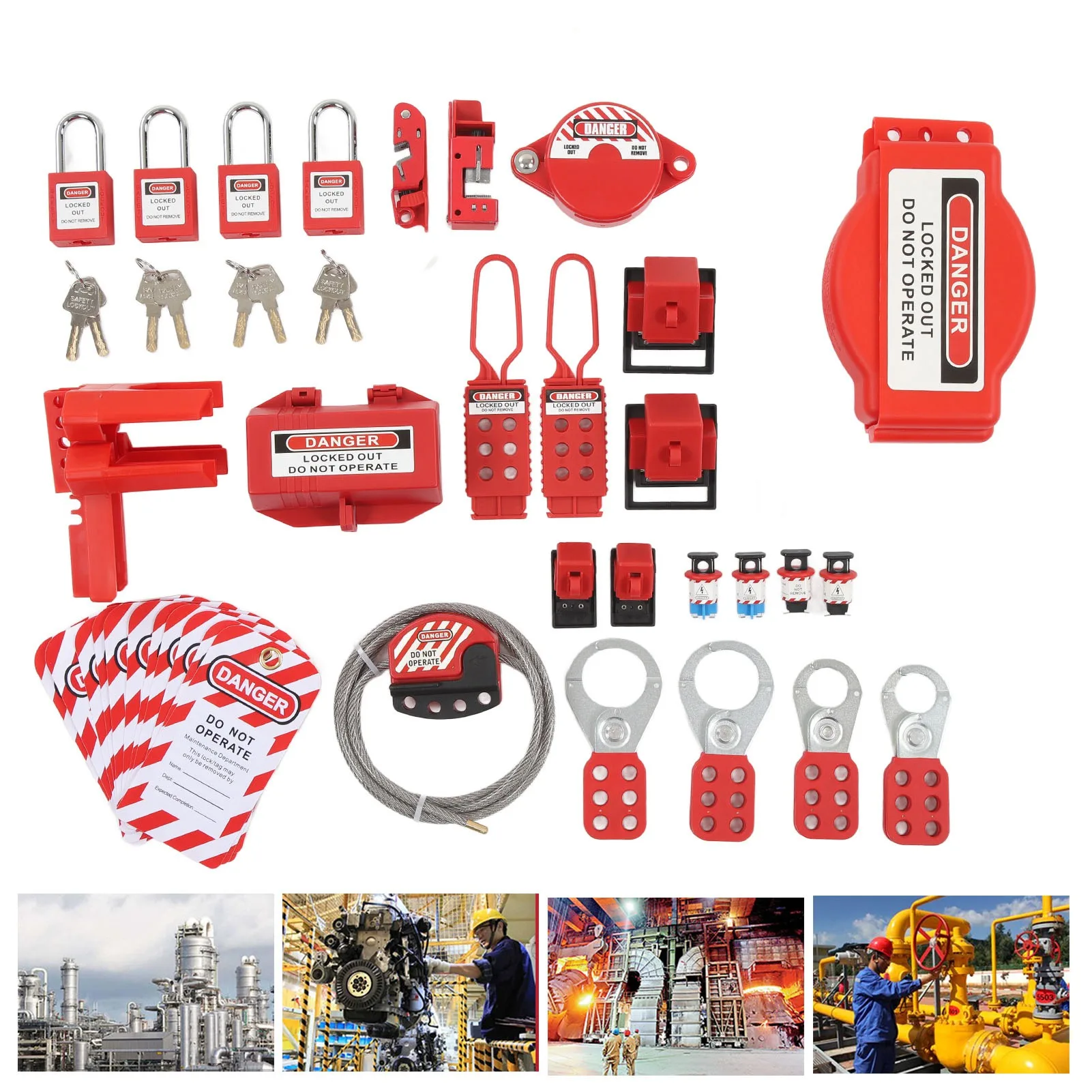Lockout Tagout Kit Industrial Equipment Locks Electrical Security Padlocks Combination Set Padlocks Kit
Lockout Tagout Kit Industrial Equipment Locks Electrical Security Padlocks Combination Set Padlocks Kit